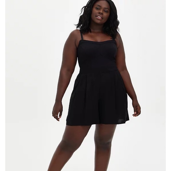 torrid Pants - TORRID BLACK PONTE BUSTIER ROMPER